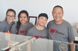 Sunny Law (right) and wife Fanny (beside him) at the grand opening Saturday (Sept. 23) of their 201 Kitchen in Hanford, adjacent to the Costco.